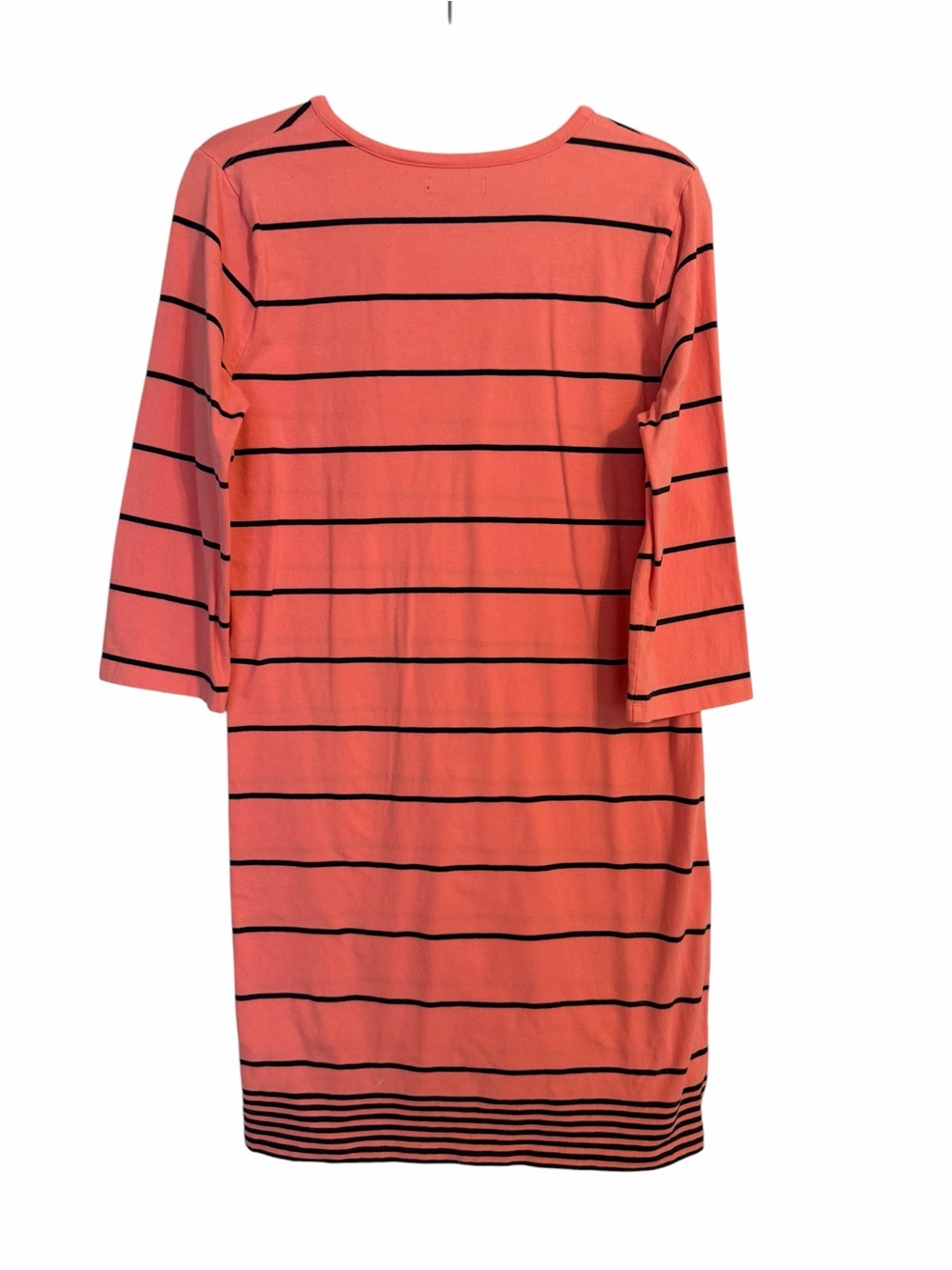Coral Stripe Coastal Grandma Nautical Dress Cruise Vacation Cotton Nautica L View 2